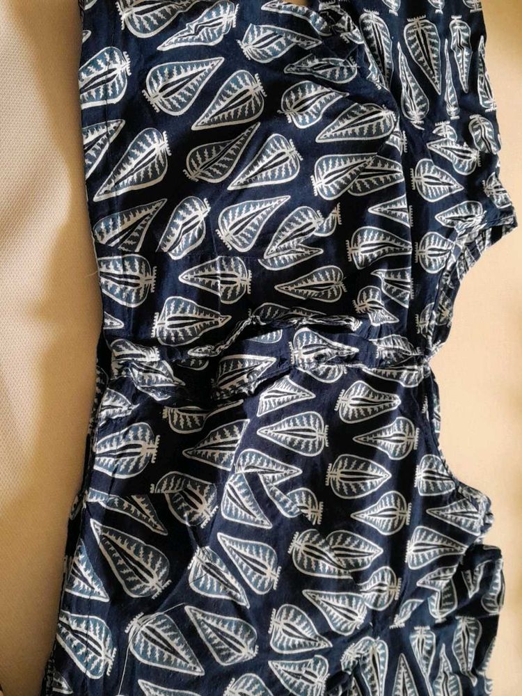 kalmkari cotton boat neck blouse