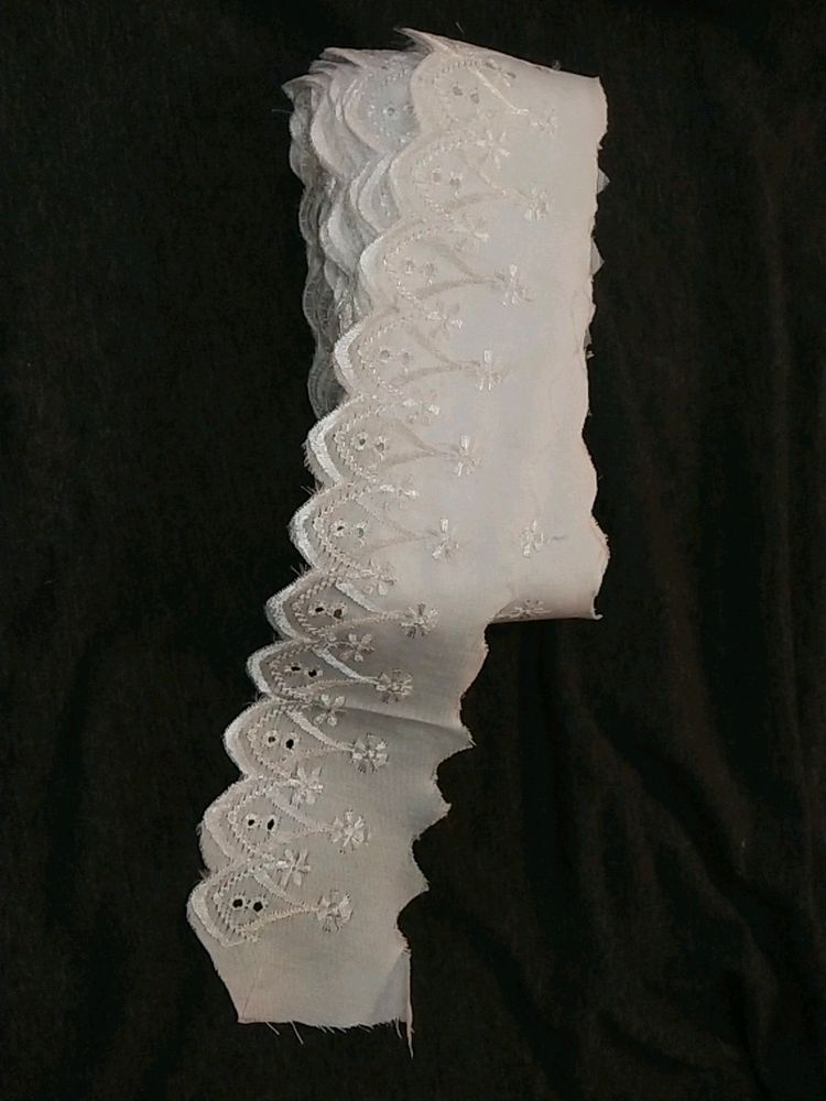 White Accobar 3inch Lace 10 Mtr