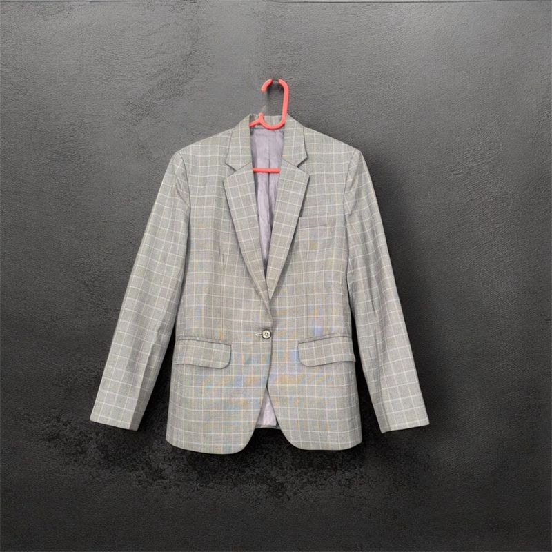 Stylish Grey Checked Blazer