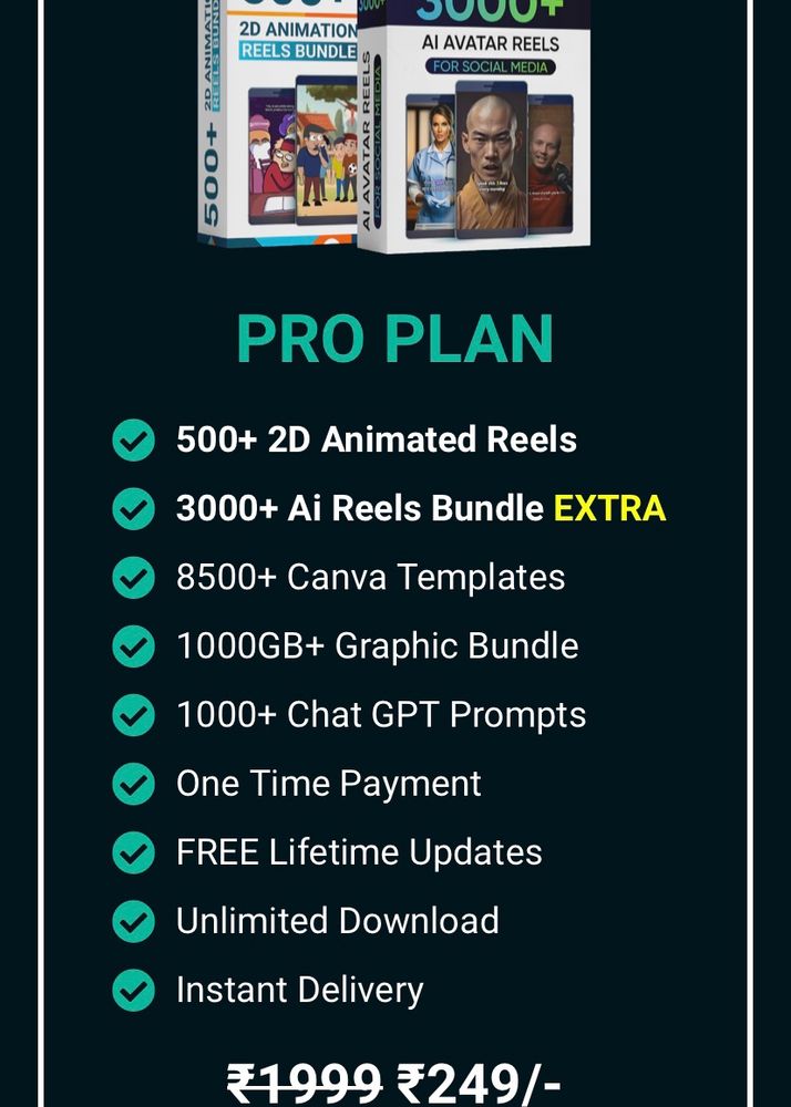 500+2d Animated Video + 3000+ Ai Reel Collection Bundle With Gift Worth 6000