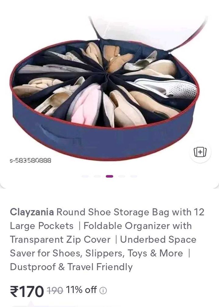 Round Shoe Storage under bed Organizer