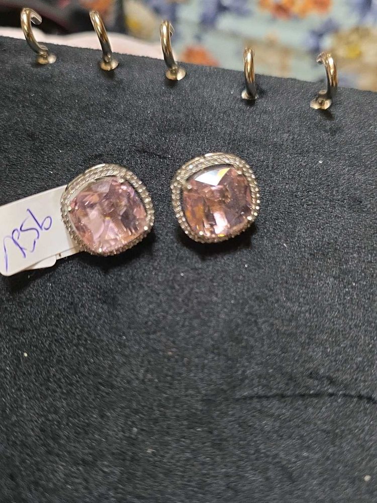Pink Zircona Studs