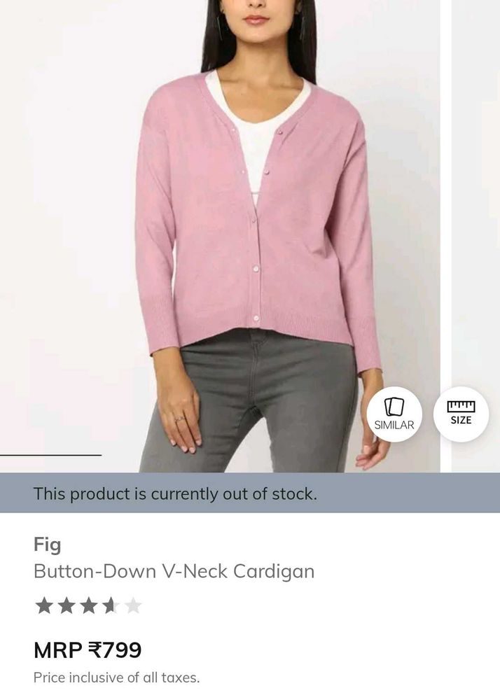 Fig Pink V-Neck Button-Down Cardigan💖🎉