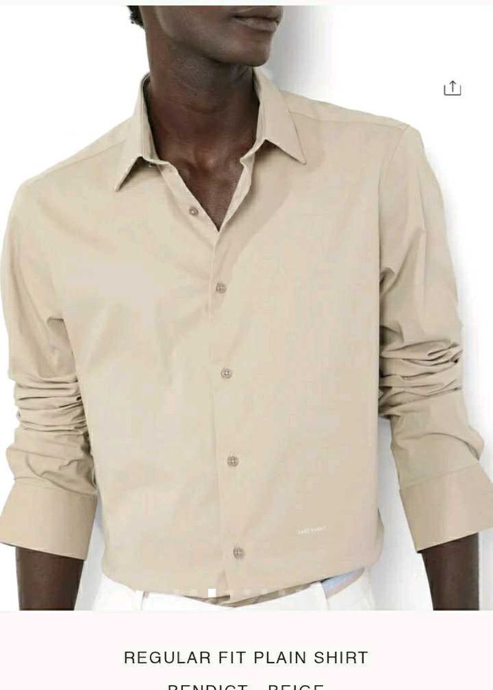 RARE RABBIT satin Beige Shirt