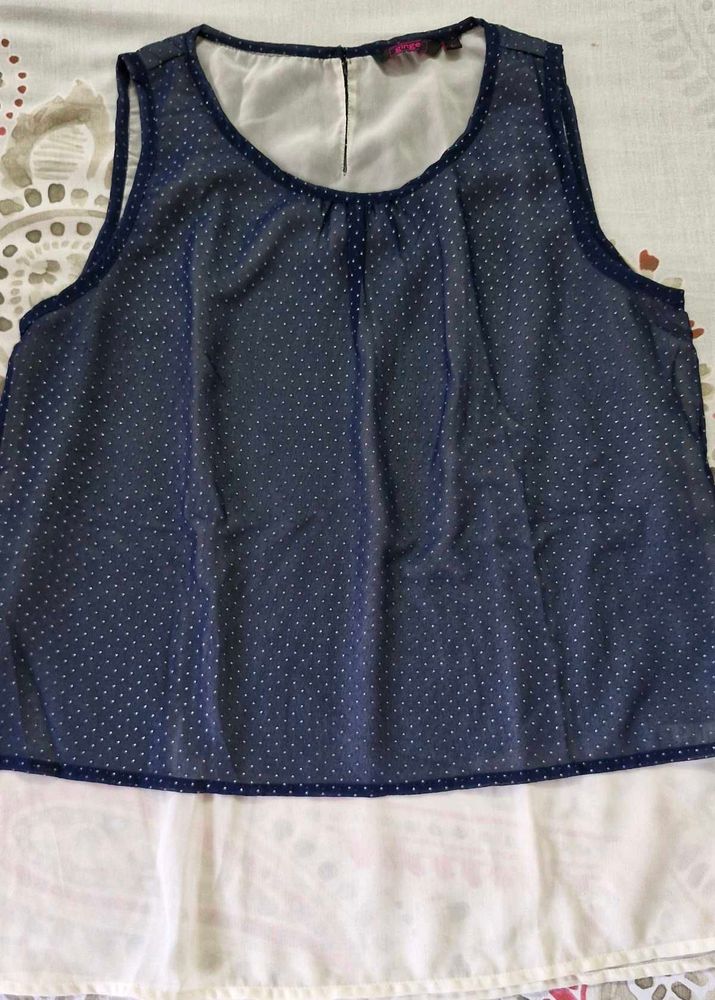 Blue Polka Dot Tank Top