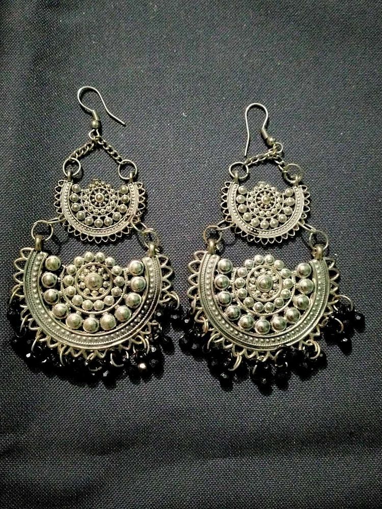 Combo Silver Tone Statement Earrings