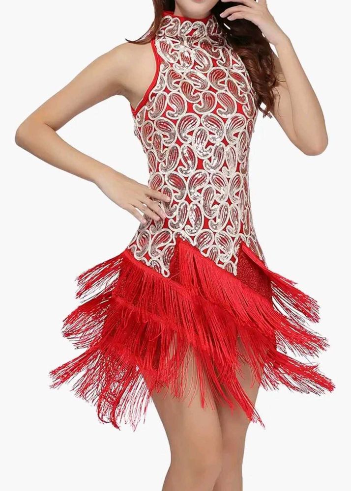 Glamorous Sequin Fringe Flapper Dress