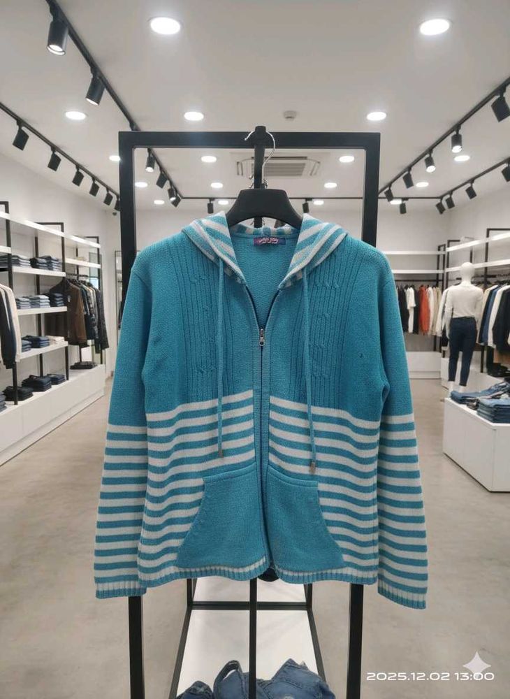 Striped Zip-Up Hoodie