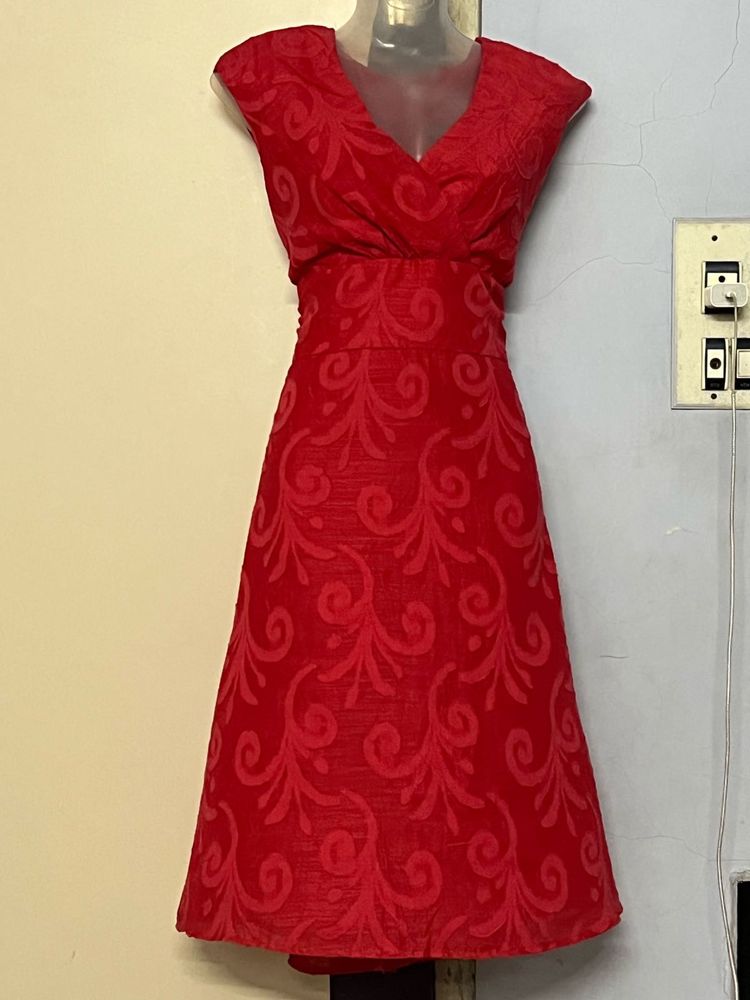 Pintrest Red Floral Dress