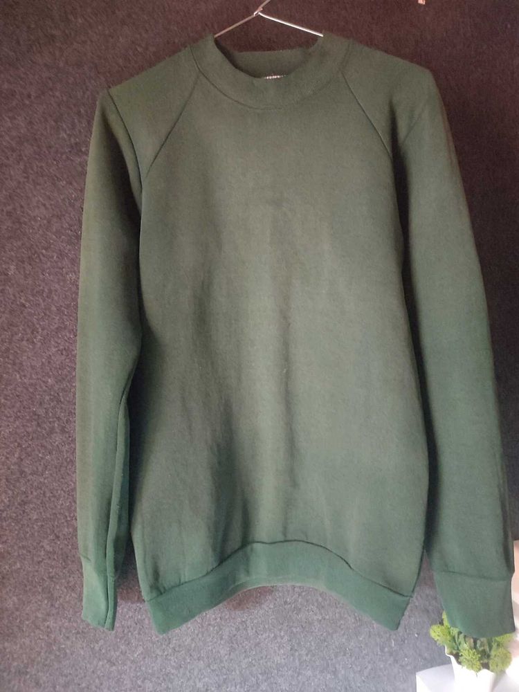 Olive Green Pullover Sweatshirt