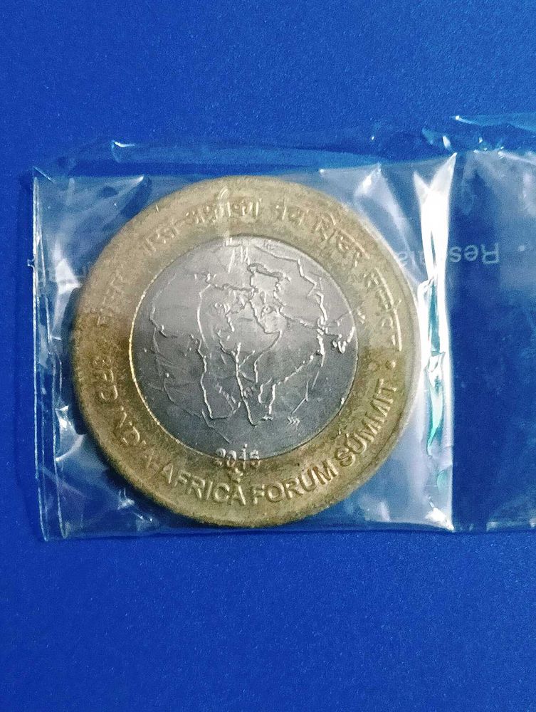 India 10 Rupee Coin - 2015 Africa Summit