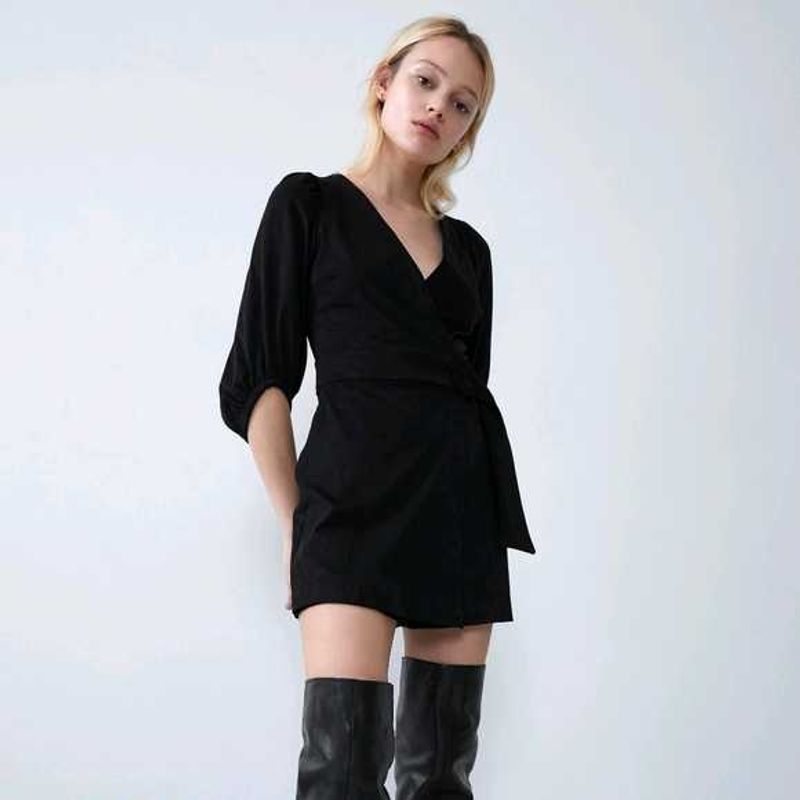ZARA, Black Wrap Dress