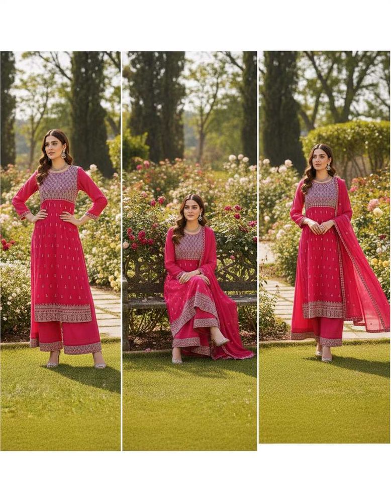 Elegant Pink Embroidered Kurta Set