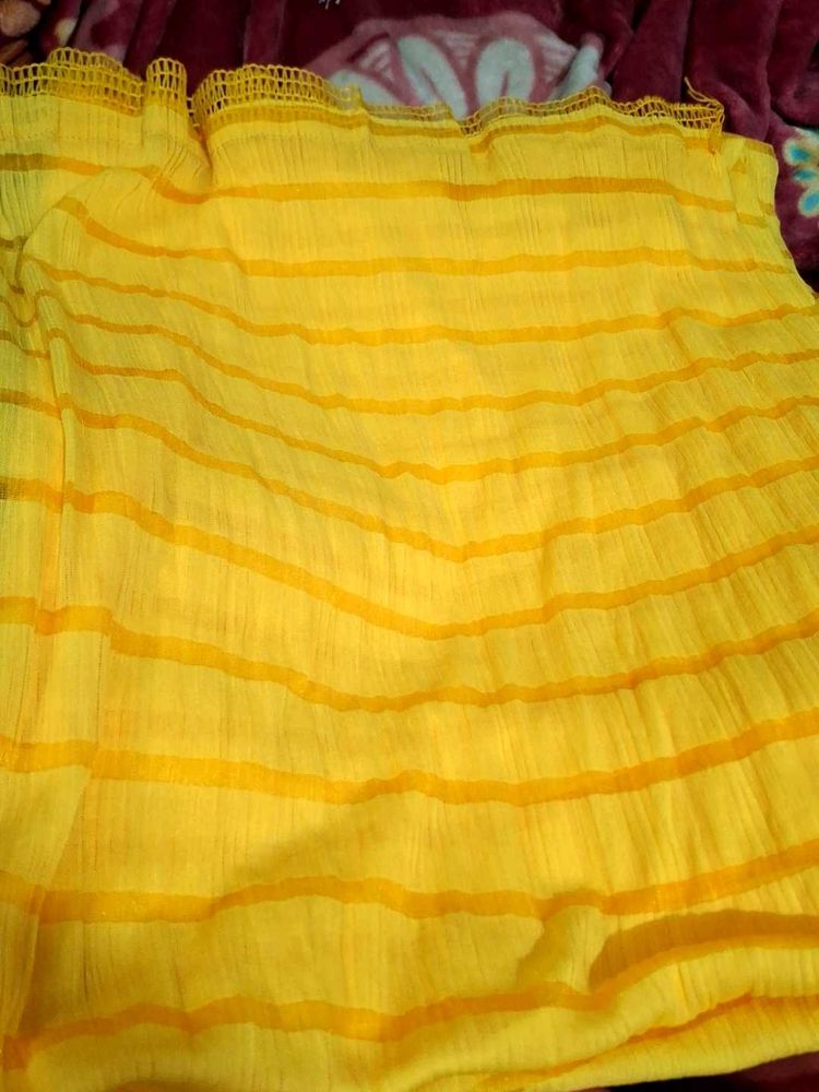 Yellow Color Silk Dupatta