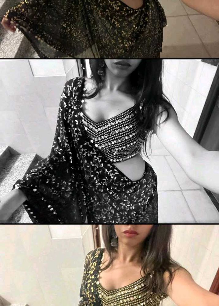 Black Embellished Saree
