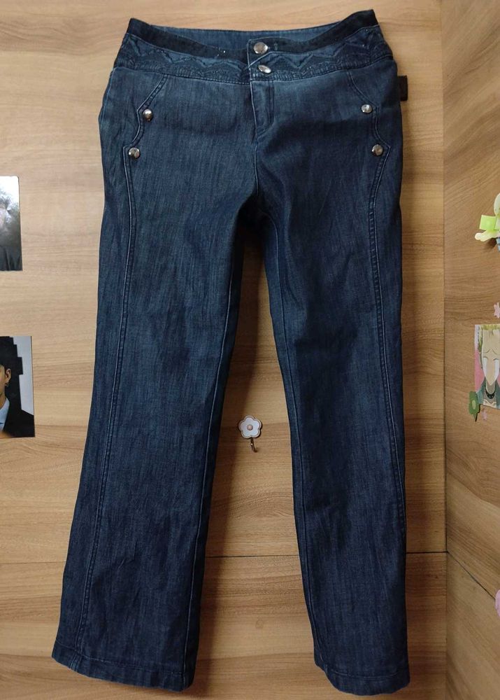 Dark Blue Y2k vintage bell bottom Denim jeans