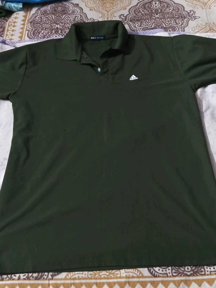 Olive Collar T-Shirt