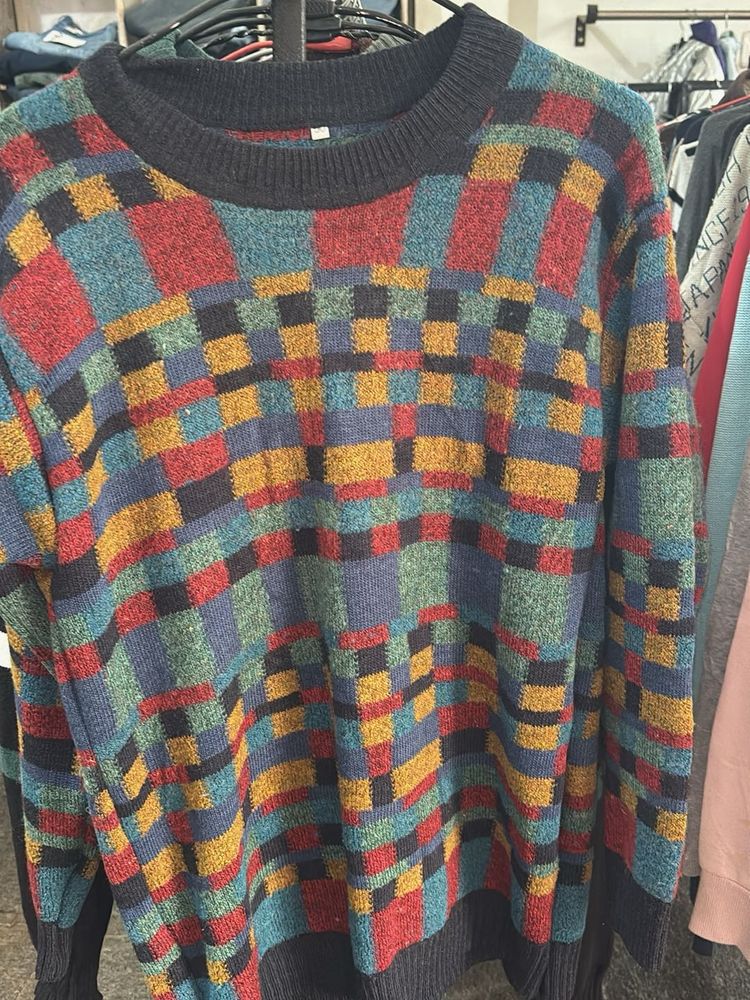 Checkered Multi-Color Pullover