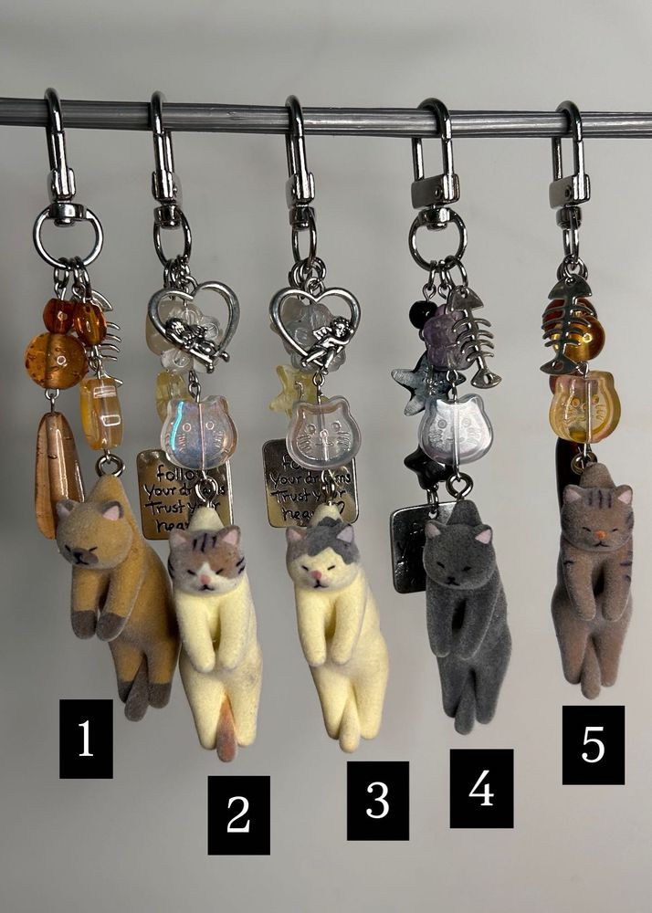 Japanese Gatcha Cat Keychain