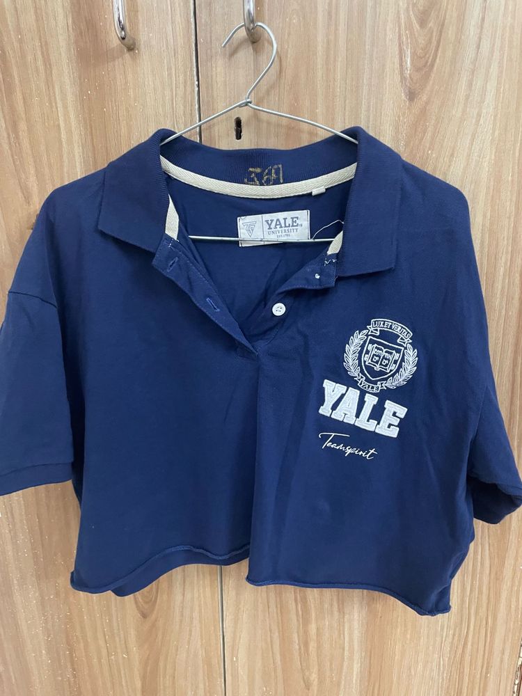Yale Cropped Polo Top