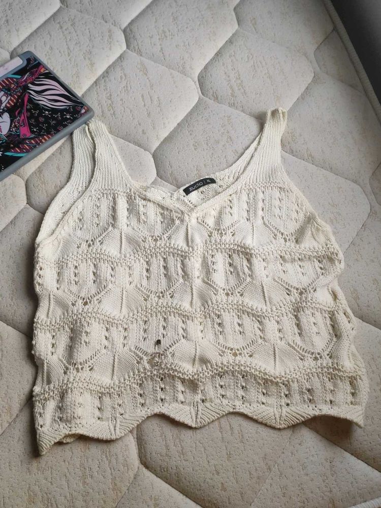 Off White Tank Crochet Top