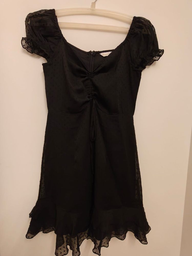 Black Ruffle Mini Dress