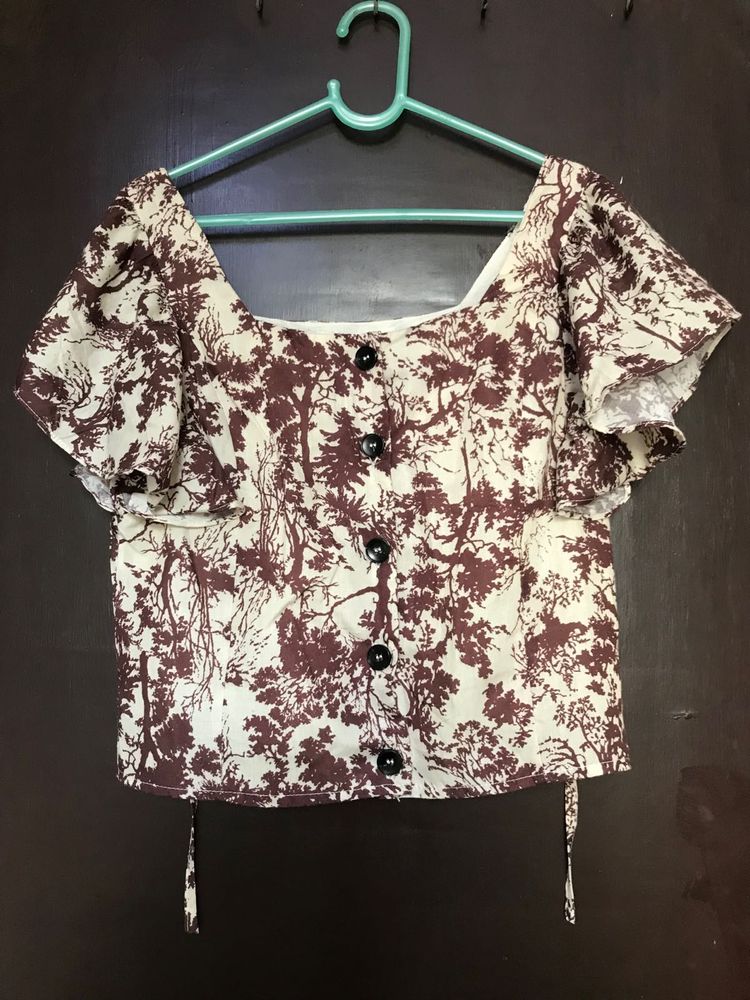 Cute Brown Top Size Xs