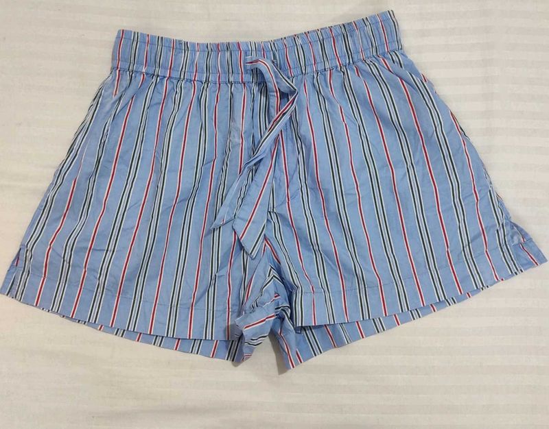 Casual Blue Striped Shorts