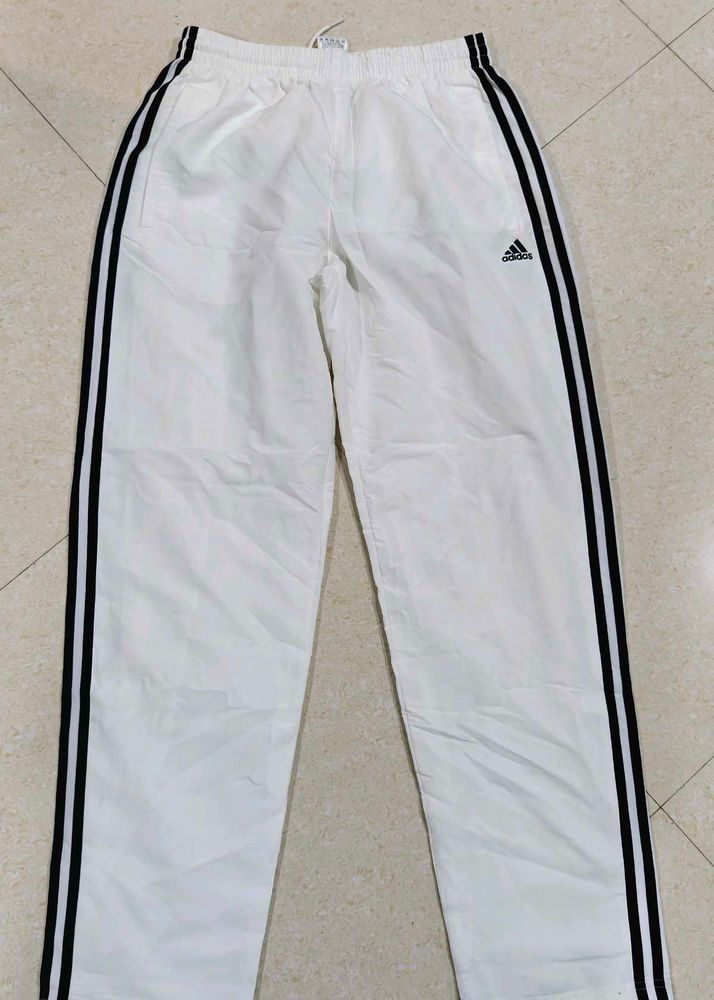 Adidas White Track Pants, M Size