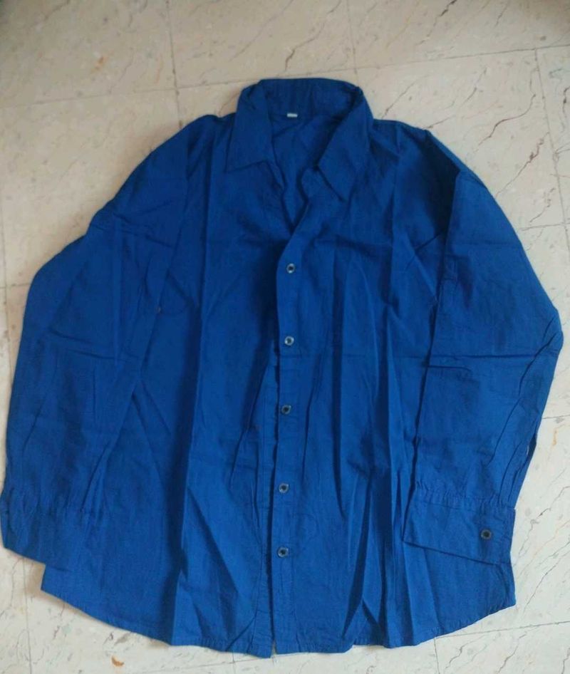 Navy Blue Cotton Shirt