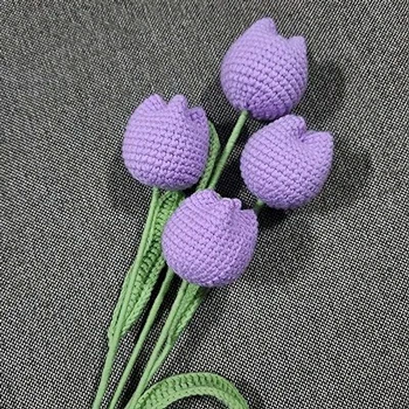 Crochet Tulips For Vase( 4 Pcs )
