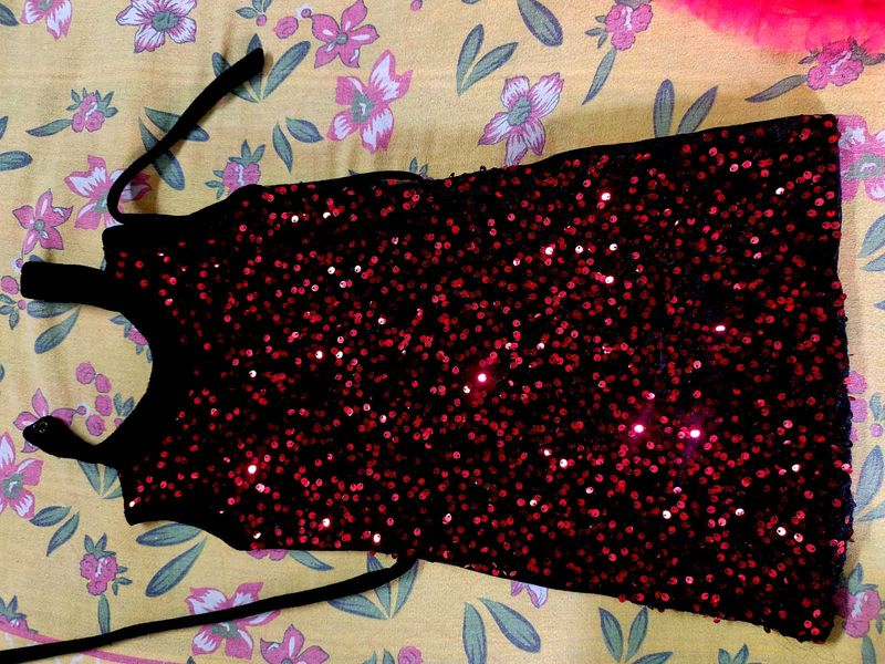 Sparkly Red Sequin Mini Dress