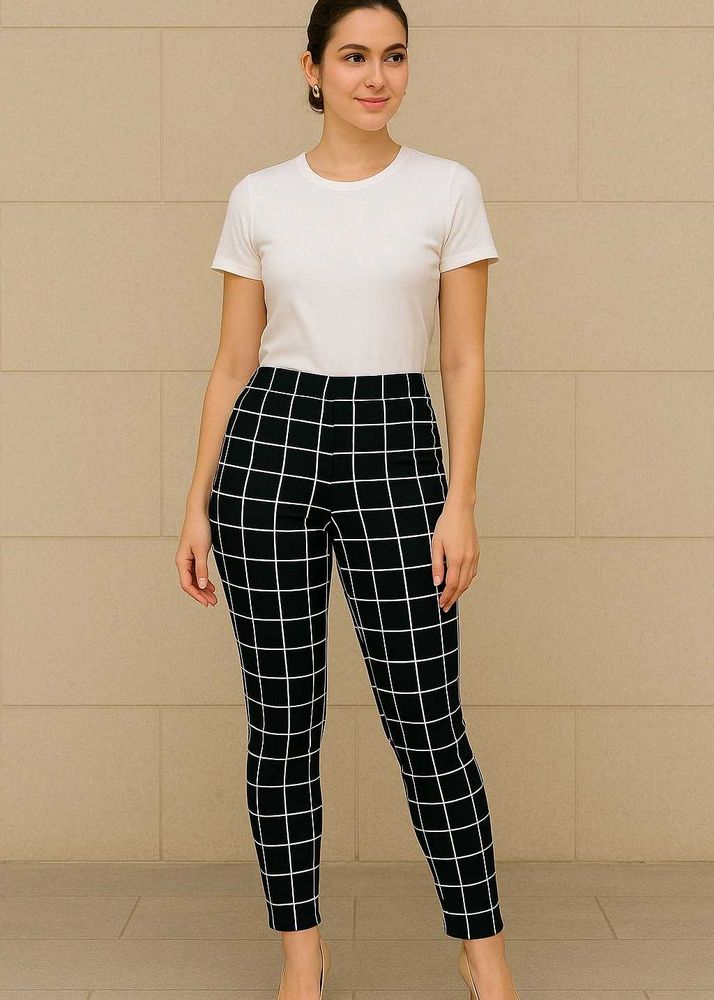 Black Checkered Jeggings