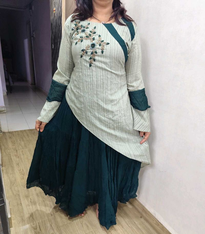 Emerald Green Asymmetrical Dress