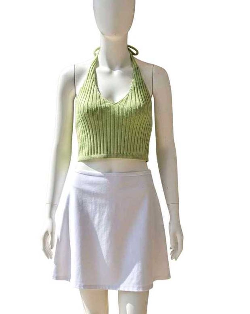 Green Halter Knit Crop Top(Kendall and Kylie)