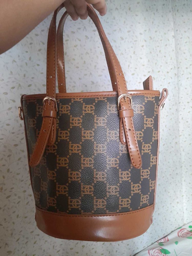 Brown Bucket Handbag