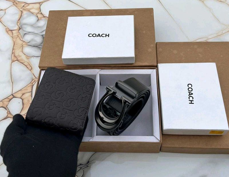 MIX BRANDED LV, COACH WALLET + BELT COMBO