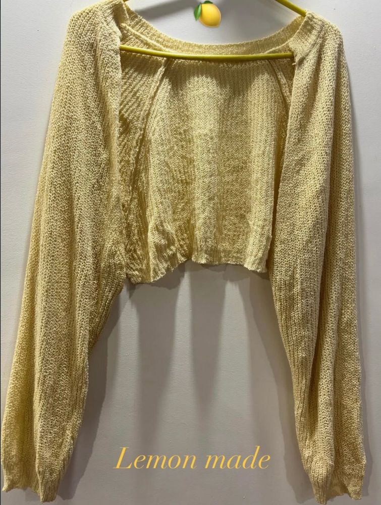 Cropped Knit Top - Lemon