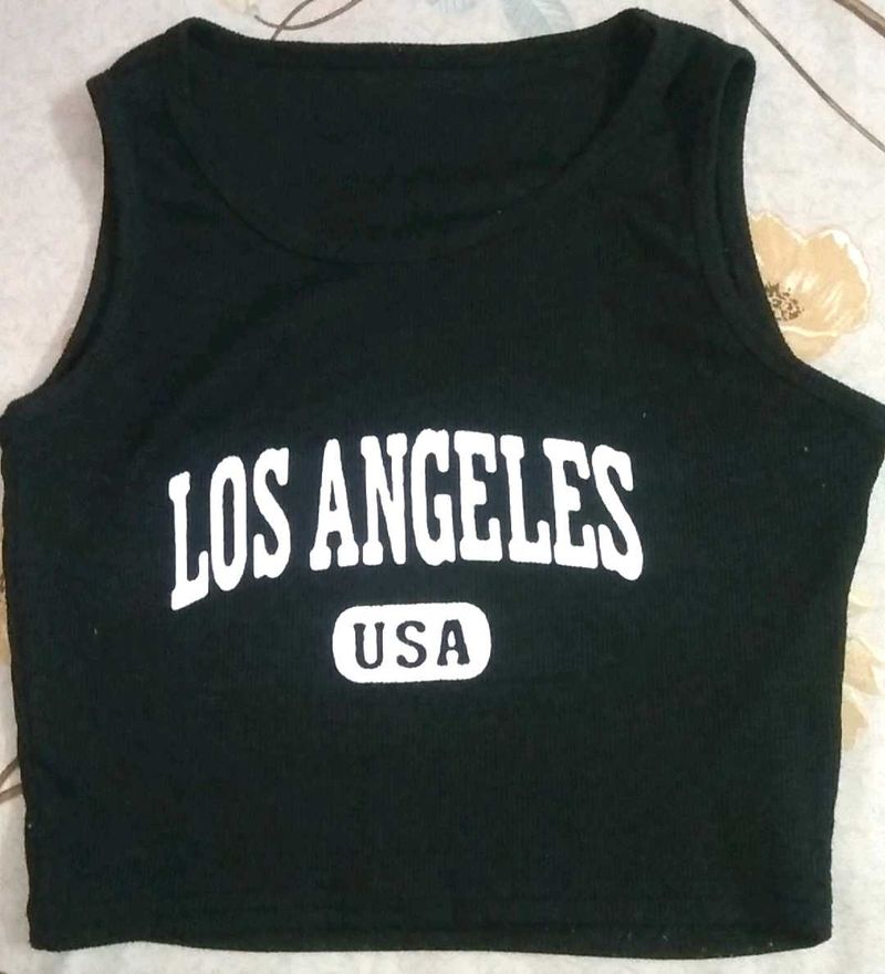 Black LA Crop Top