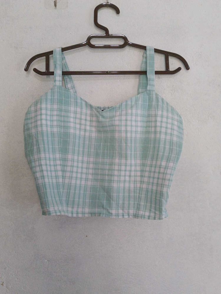 Cute Plaid cami crop top for women