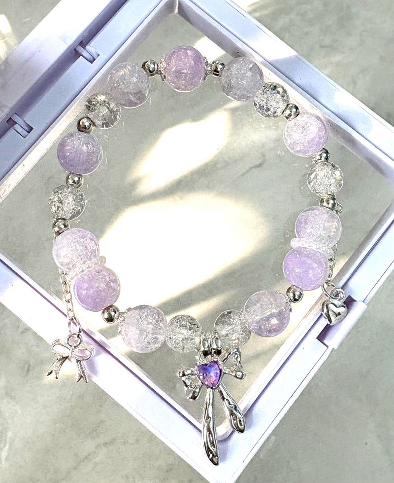Crystal Bead Bracelet with Charms