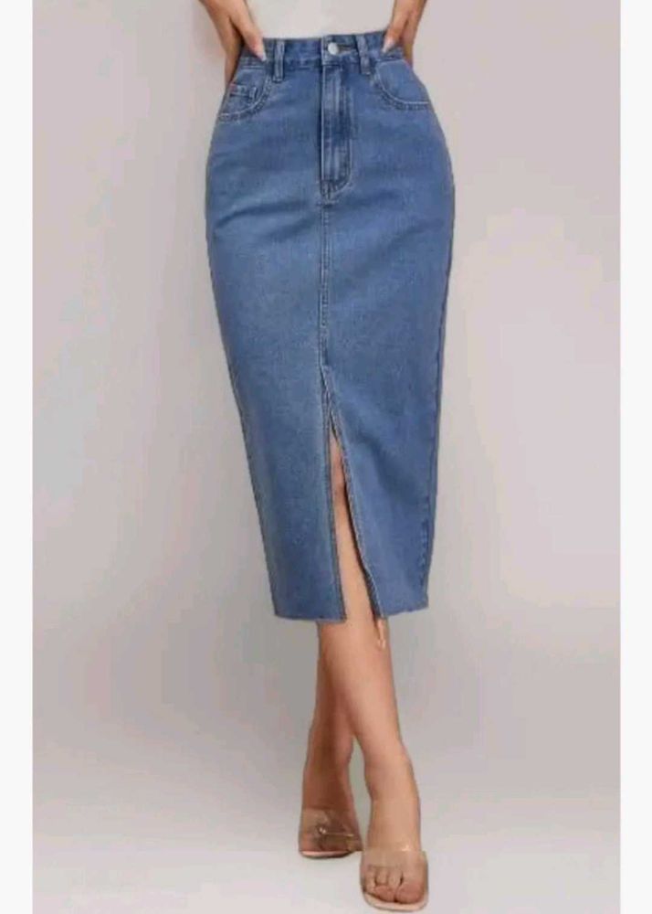 Denim Midi Skirt