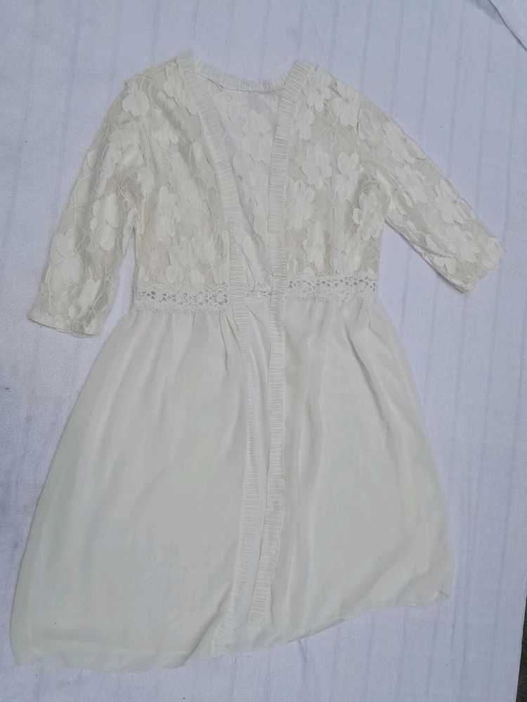Ivory Lace &amp; Cotton Shrug