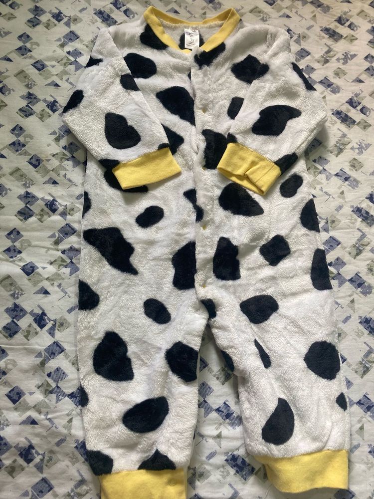 Cow Print Fleece Pajamas