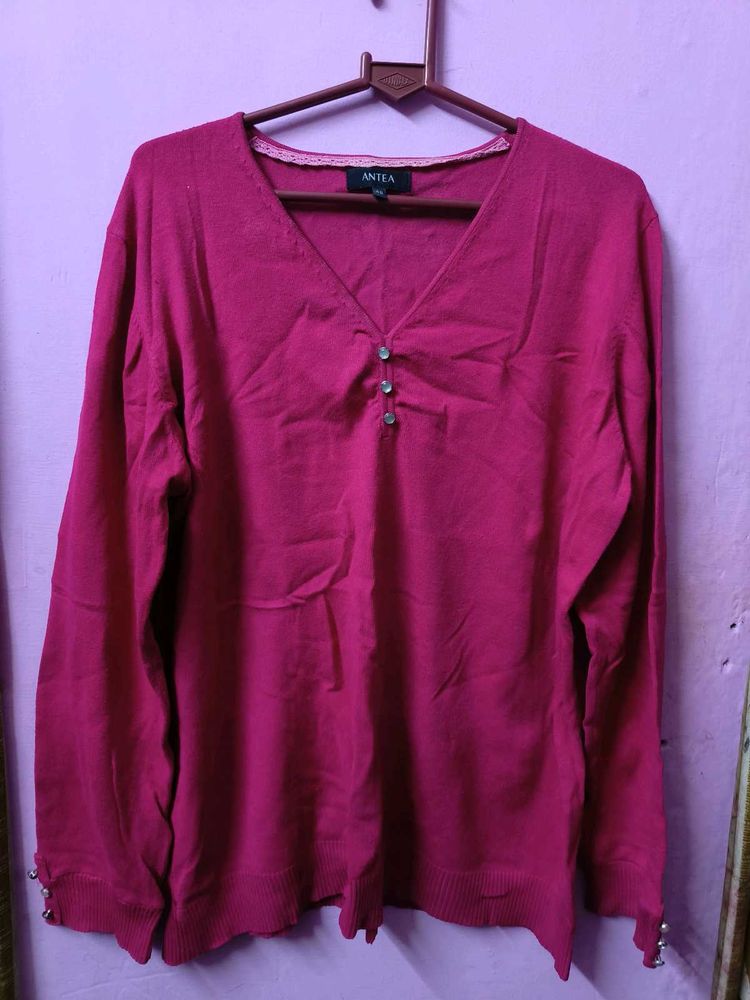 Magenta Winter Wear Warm Cardigan