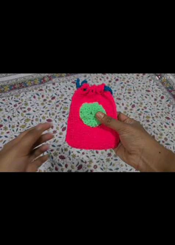 Handmade Crochet Drawstring Pouch
