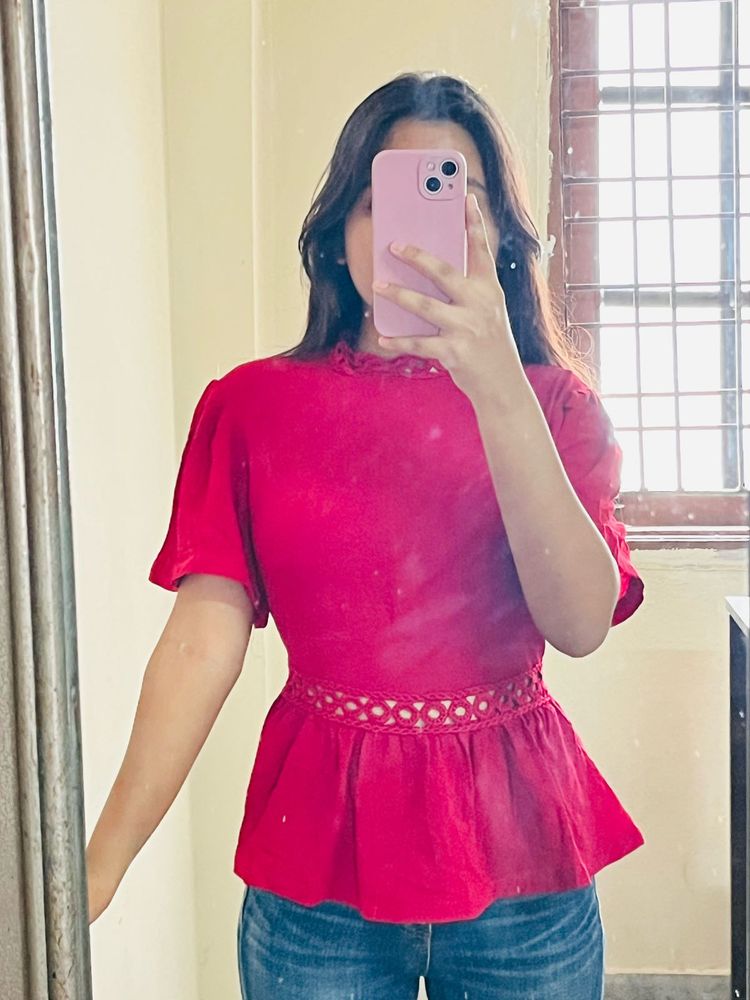Maroon Korean Top