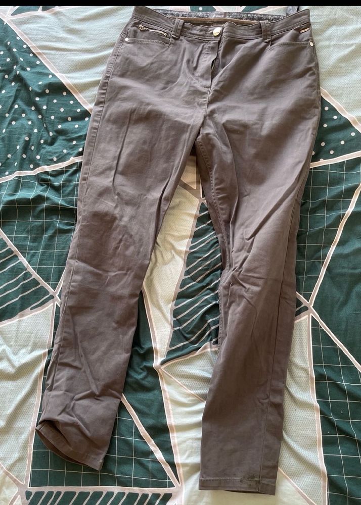 Gray Casual Pants