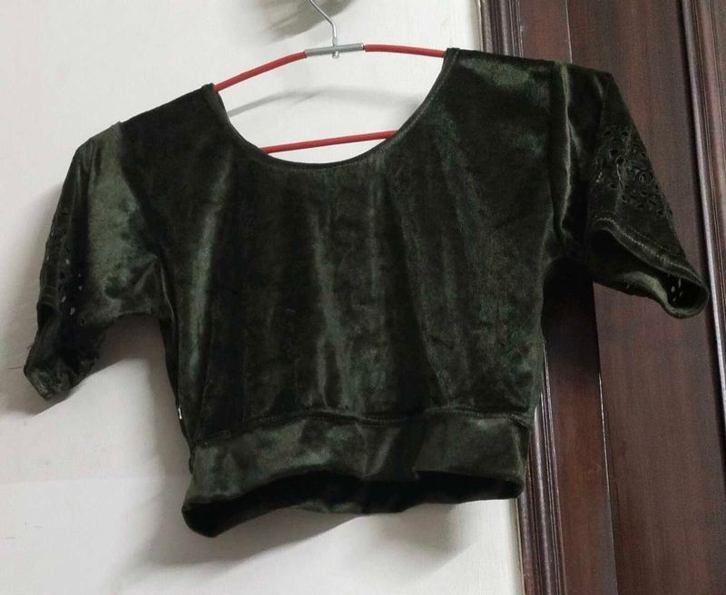 Mehendi Colour Velvet Blouse