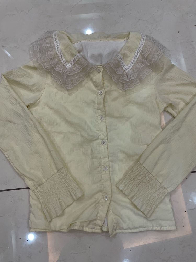 Vintage Lace Collar Blouse
